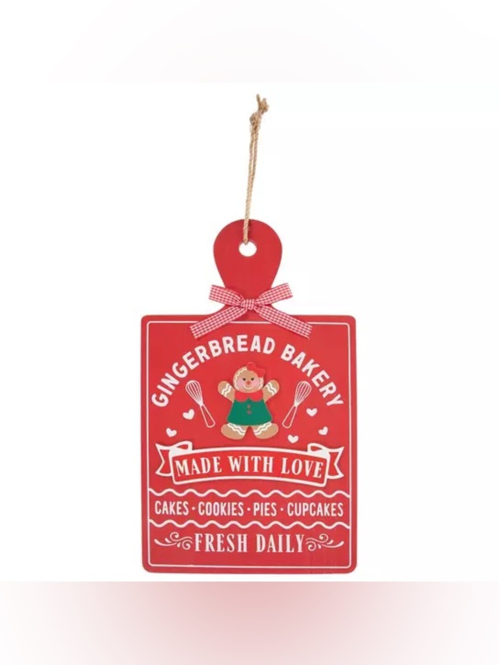 (2) Gingerbread Bakery Cutting Board Wood Wall Decor